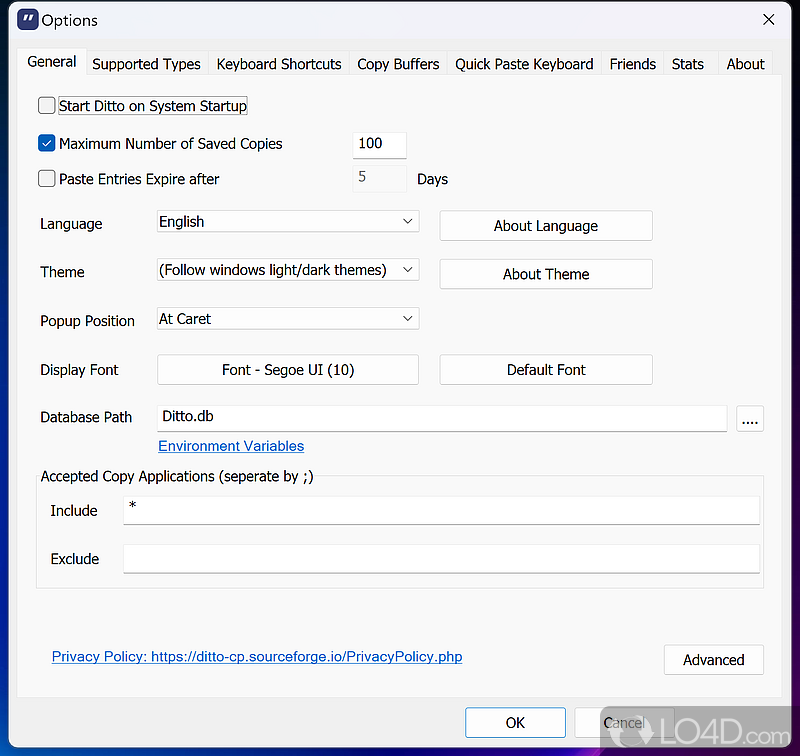 Ditto Clipboard Manager clipboard groups and organization