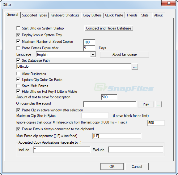 Ditto Clipboard Manager system tray integration on Windows